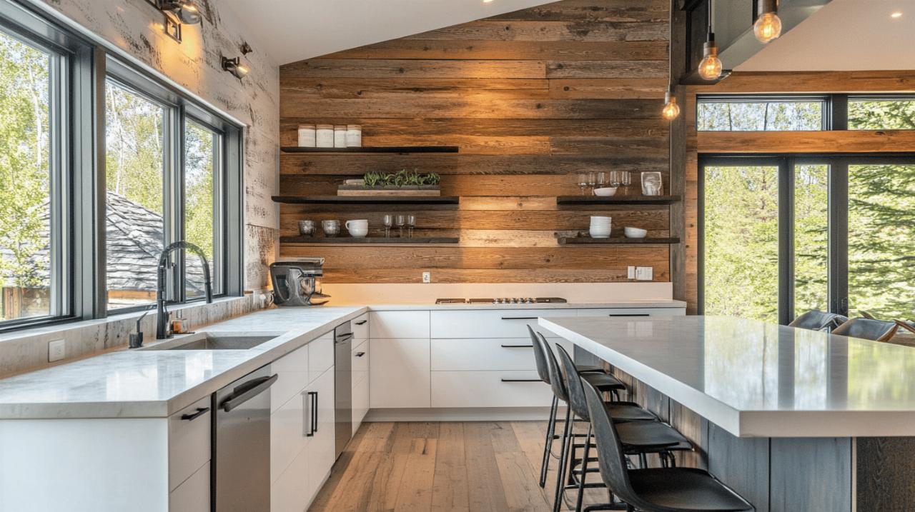 Kitchen Makeover Magic: Relook Furniture and Install Stunning Barn Wood Wall Features for Timeless Style